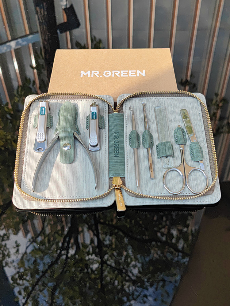 독일 MR.GREEN 미스터 그린 수입 스테인리스 손톱깎이 호크빌 가위 성인용 청소용품 8종 세트