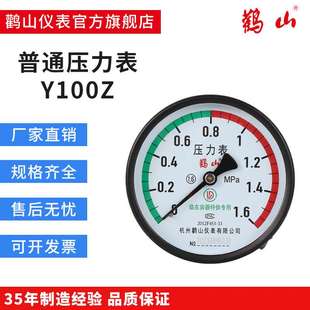 Y100Z压力容器专用表临东压力表轴向鹳山厂家