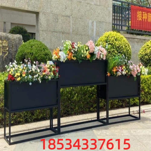 厂家直销花槽花架子户外社区铁艺公园餐饮店街道售楼部花箱奶茶店