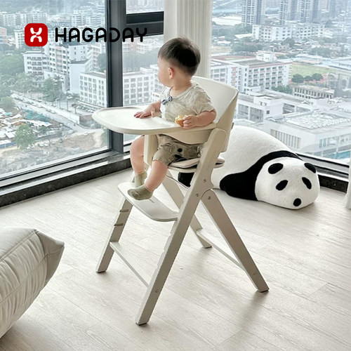 哈卡达实木宝宝成长椅可折叠儿童