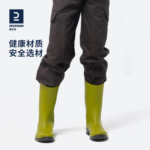 迪卡侬旗舰店雨靴小学生可爱轻便