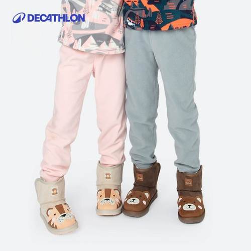 迪卡侬儿童户外摇粒绒抓绒长裤