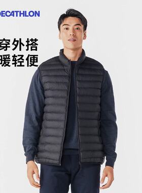 迪卡侬运动马甲男款秋冬季棉马甲背心马夹保暖坎肩户外官网SAG1