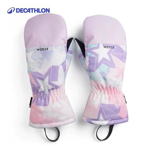 迪卡侬儿童防风防水滑雪手套