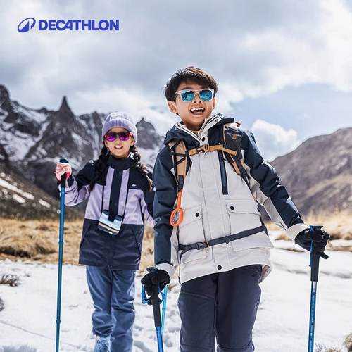 迪卡侬儿童三合一羽绒冲锋衣