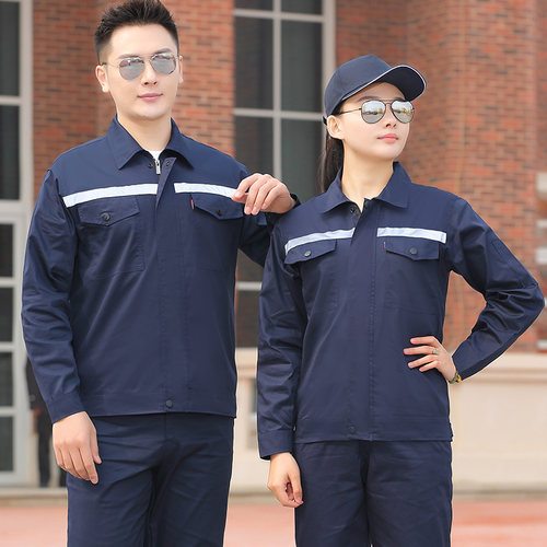 工作服套装男女夏季厂吸汗全棉