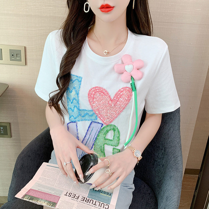 短袖上衣常规棉质女短袖