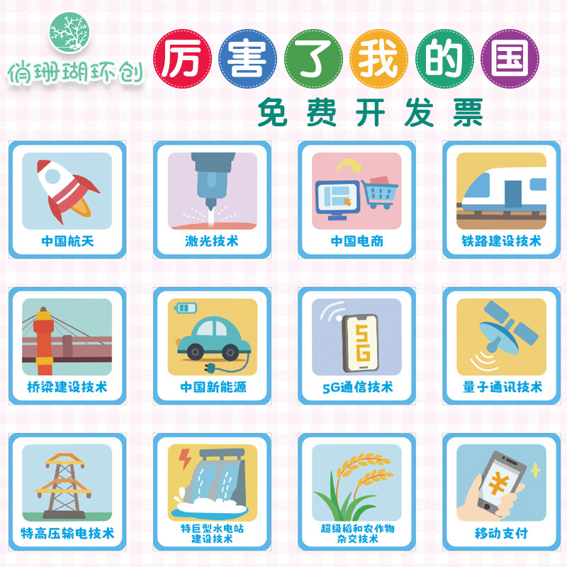 幼儿园厉害了我的国智慧中国人环创教室布置班级文化学校走廊贴画