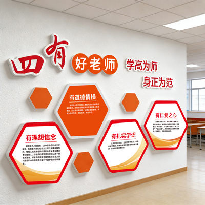 学校四有好老师尊师重道标语墙贴