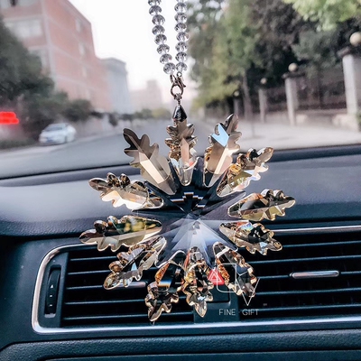 奥地利水晶WINTER STAR ORNAMENT浪漫唯美汽车挂饰挂件香槟色白色
