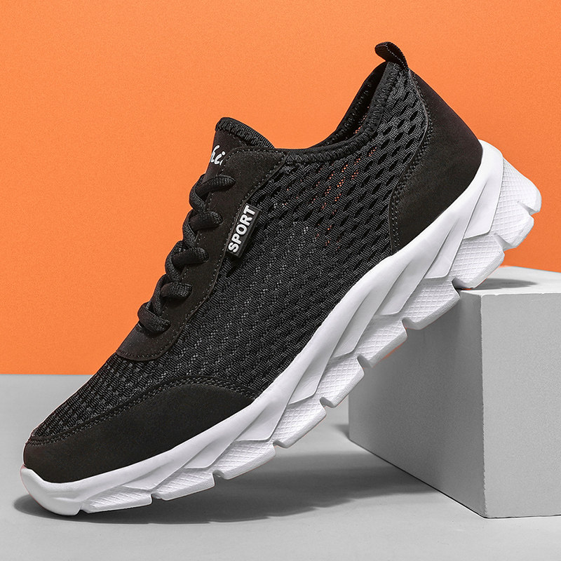 笑踏男鞋夏天网鞋男2022夏季休闲单网鞋男士潮鞋透气网面运动鞋男