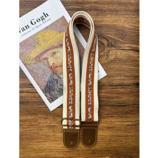 【原创】Loudspeaker秋蝶 日式和风意大利皮革工艺复古吉他背带