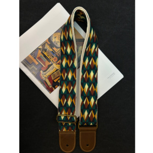 【原创】Loudspeaker 几何诗 意大利皮革工艺毕加索艺术吉他背带