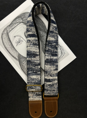 【原创】Loudspeaker 花屏 意大利皮革工艺油画艺术手工吉他背带