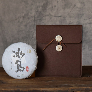 复古毛毡普洱茶饼礼品袋白茶茶饼存放袋便携收纳布包古树茶包装袋