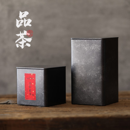 国风复古马口铁罐茶叶罐精致茶罐中式仿古茶叶包装铁盒古树红茶罐
