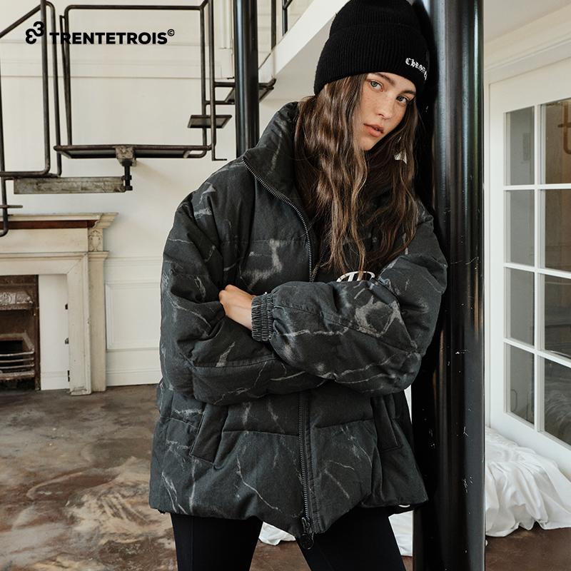 33潮牌冬季新款羽绒服高密洗水荆棘效果面料立体刺绣潮流羽绒服