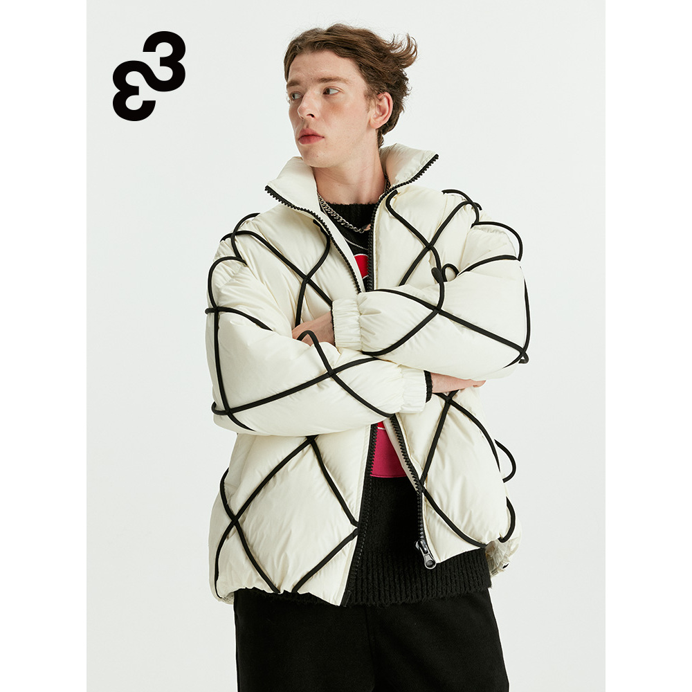 33潮牌冬季新款羽绒服特殊夜光反光面料个性时尚潮流休闲羽绒服