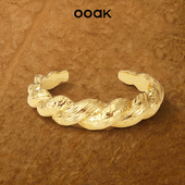 OOAK流金气质锤纹肌理典雅质感原创设计麻花手镯