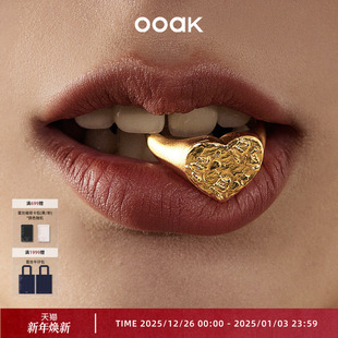 OOAK时尚 玫瑰诗人微浮雕爱心戒指送女友情人节礼物