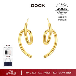 OOAK迷链系列缠绕线条耳环戒指马衔扣原创设计复古精美个性