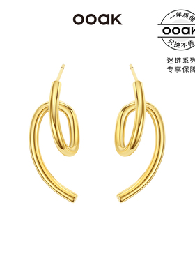 OOAK迷链系列缠绕线条耳环戒指马衔扣原创设计复古精美个性