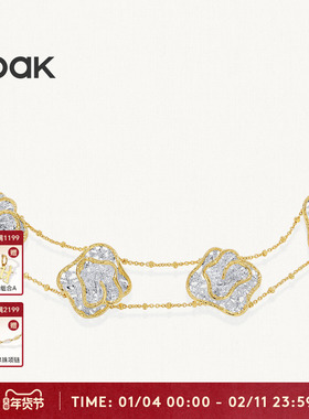 OOAK界格列维斯蕾丝裙摆系列精美双层裙摆锁骨链多花气质婉约项链