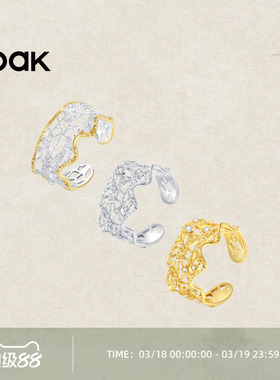 OOAK列维斯蕾丝裙边系列简约百搭精致开口蕾丝戒指S925银镀层含金