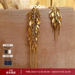 OOAK界格麦穗流苏耳饰气质时尚 百搭耳环原气质新中