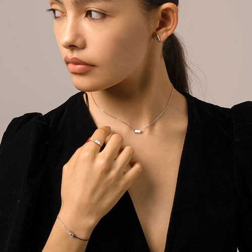 OOAK925国潮项链时尚银砖项链