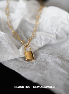 金色立体小锁项链女款网红粗链