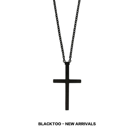 BlackToo/黑色十字架项链 朋克复古链子 送朋友礼物