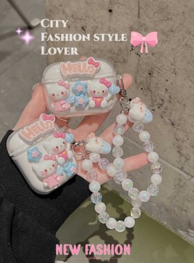 可爱KT猫适用漫步者花再evoair/comfoclip/AirX/lollipro3/atombudsplus/zeroclip/fitbudsPro蓝牙耳机保护套