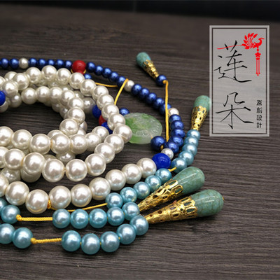 清朝皇帝朝珠加长超长项链仿珍珠东珠清朝代宫廷定制影视拍摄道具