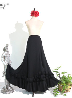 西班牙弗拉门戈Flamengo舞加厚雪纺裙新款原创练功服热卖DTT64