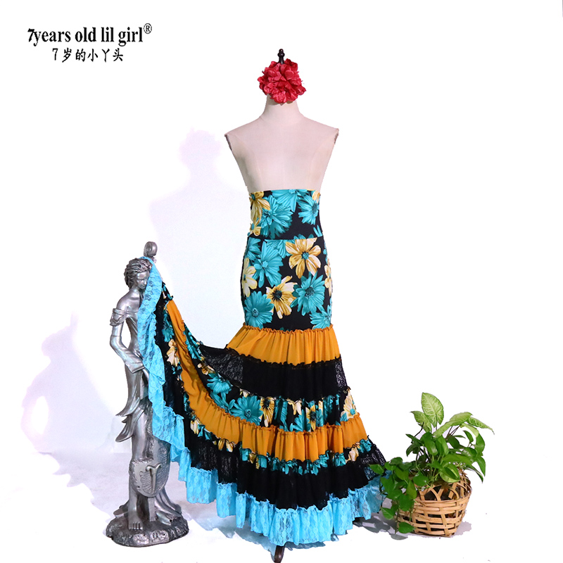 舞蹈服品牌设计Flamenco 佛朗明哥佛拉门戈高弹包臀舞裙HF03