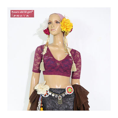 ATS肚皮舞choli2019新款韩国蕾丝V领露背上衣BE20 BE24