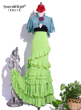 弗拉门戈西班牙佛朗明哥舞裙2023秋冬新款进口挪威麻DDT19