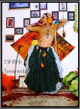 舞蹈练功演出服ATS部落肚皮舞棉4层16米加重大裙EH09