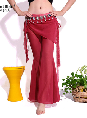 7yearsoldlilgirl肚皮舞网纱台湾水沙小屁帘开叉裤子新款CB05