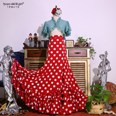 Flamenco佛朗明哥舞裙2024新款 波点圆点多层荷叶边舞裙多色DTT52