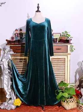 西班牙弗拉门戈Flamengo舞裙2021新款西班牙丝绒秋冬连衣舞裙GJ02