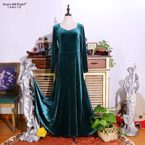 弗拉门戈舞裙新款丝绒秋冬连衣