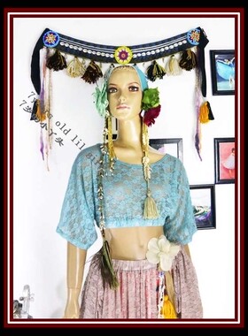 蝙蝠袖肚皮舞练功服套装宽松韩国蕾丝上衣新品DM83