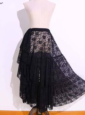 7yearsoldlilgirl肚皮舞人气蕾丝吉普赛提曼花3层6米大摆裙DX40