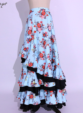 西班牙弗拉门戈Flamengo舞裙新款印花原创练功服热卖DTT29