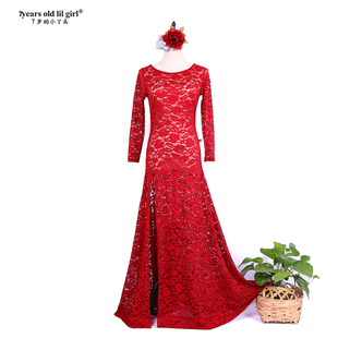 肚皮舞套装连体裙袍子2025春夏新款韩国蕾丝包臀开衩大摆DDA04