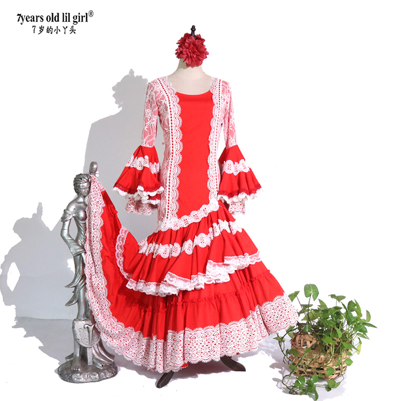 定制原创品牌Flamenco弗拉门戈西班牙舞裙连衣裙演出服舞裙ENE18