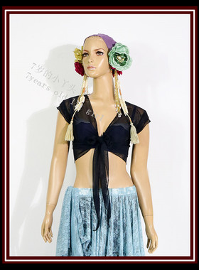 热销肚皮舞练功服品牌设计上衣新款台湾水沙无袖上衣 CC179