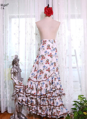 舞蹈服品牌热销Flamenco 佛朗明哥佛拉门戈红色大摆裙ESS29